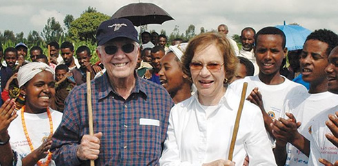 President and Mrs. Carter with group of people in Ethiopia